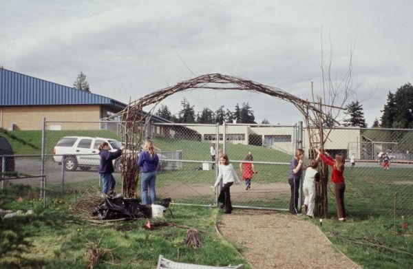 Building a Welcome Arbor at the Suquamish Basket Marsh 2002